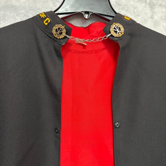 Vintage Knights Of Columbus Ceremonial Cape Cloak Black/Red The English Company - Picture 2 of 13